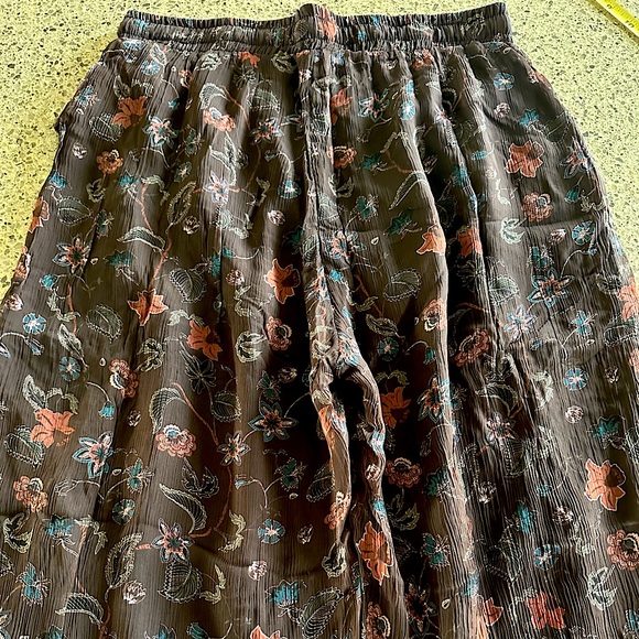 Sundance Misha Pants Floral Wide Leg Gauzy Lined Pull On Tassel Tie Closure - Picture 5 of 16
